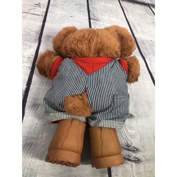 vtg Furskins Bear Dudley Plush‎ Xavier Roberts Cabbage Patch 14" Blue Overalls - Picture 5 of 7